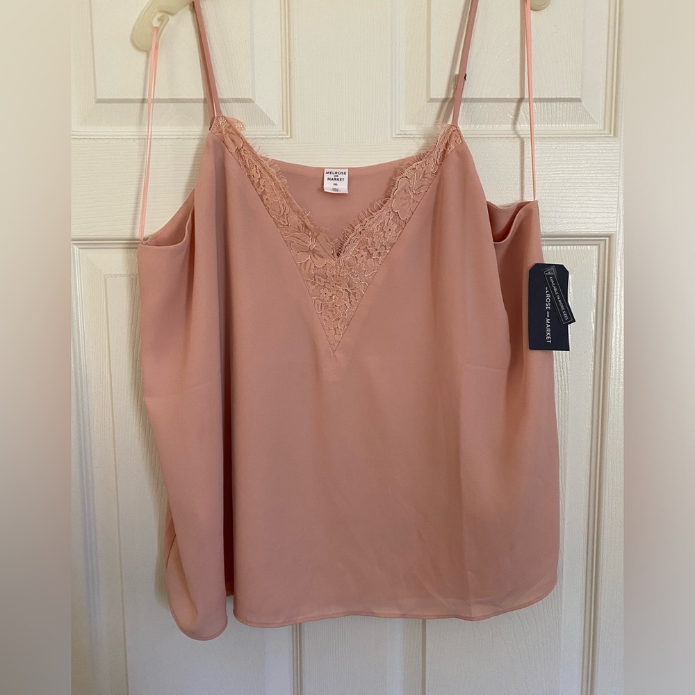 NWT Melrose and Market lace top camisole- Blush XXL